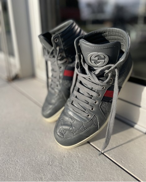 Tenisky pánské Gucci HIGH TOP GUCCISSIMA šedé 